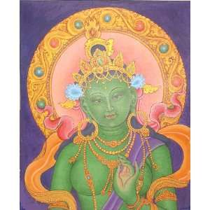  Green Tara Painting