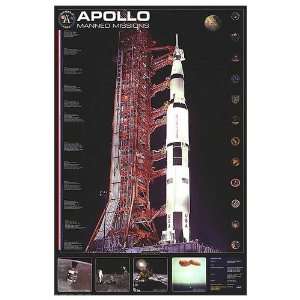  Apollo Manned Missions Movie Poster, 24 x 36 Home 