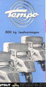 1954 Tempo Hanseat 3 Wheel 400 Truck Microcar  