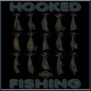 Hooked On Fishing Lures Fisherman Shirt S 2X,3X,4X,5X  