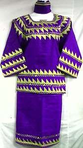 African Women Clothing 3 PCs Skirt Suit outfit Apparel  