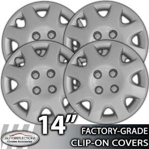   Universal Snap On Chrome With Silver Wheel Hubcap Covers: Automotive