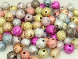 8mm Matt Acrylic Stardust loose charm spacer Beads findings  12 colors 