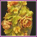 HUGE French Barbotine Vase w/ Applied Roses c1880  