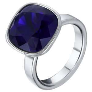  Noble Ring, dark indigo/silver plated, 0: Jewelry