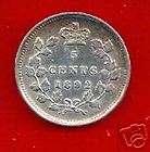 1892 British Crown 5 Shillings Silver Queen Victoria  