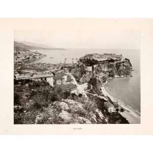 : 1905 Halftone Print Monaco French Riviera Cote dAzur Commune City 