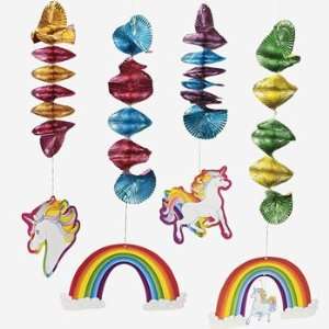  Unicorn Dangling Spirals   Party Decorations & Hanging 