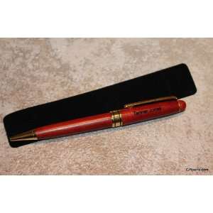   Wood Ballpoint Pen with Sleeve. Free Engraving.: Office Products