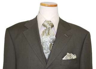 ZANETTI MENS $3000 SUIT~SOLID SUPER 120 WOOL OLIVE 40R  