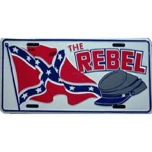 : Csa Confederate Rebel Flag And Cap Confederate Metal License Plate 