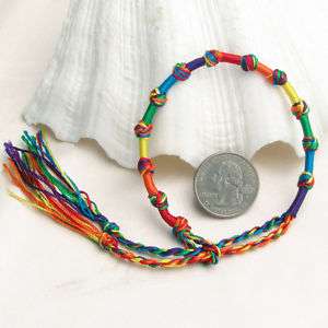 Rainbow Friendship Bracelet   Macrame / Hemp / Bead  
