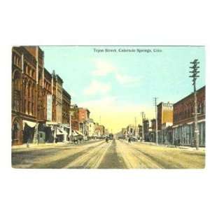  Tejon Street Postcard Colorado Springs Colorado 1900s 
