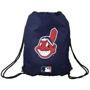   Indians Navy Blue Nylon Drawstring Backpack: Sports & Outdoors