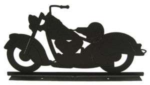 Classic motorcycle black metal mailbox topper  