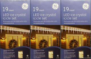 LED Ice Crystal Icicle Christmas Lights 5 NEW GE SETS Outdoor Indoor 