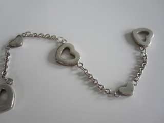 RARE Tiffany & Co. Sterling Silver Hearts Toggle Bracelet  