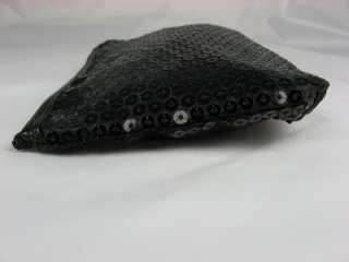 Black Sequined Coin Pouch Clutch Purse NWOT  