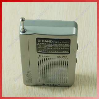   Mini Belt Clip FM AM Pocket Radio 2 Bands Receiver Kaide KK 205  