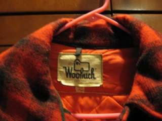   50s Mens size 42 Red & Black Plaid Woolrich Hunting Coat Jacket ~ EUC