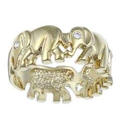   CZ 14k Gold Overlay Cubic Zirconia Elephant Ring  