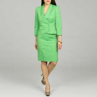 Tahari Womens Green Apple Skirt Jacquard Skirt Suit  Overstock