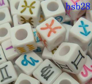 Various 6mm Cube Alphabet Letter Loose Charm necklace bracelet Beads 