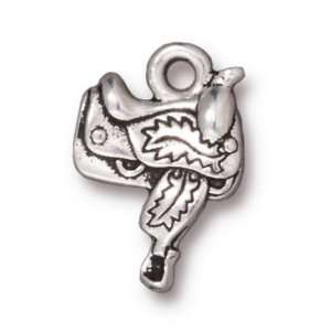  Fine Silver Plated Pewter Rodeo Western Horse Saddle Charm 