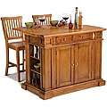 Home Styles Distressed Oak Kitchen Island and Stools