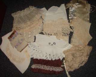 Antique Lace Collars Cuffs Sleeves + Pieces/Trim  