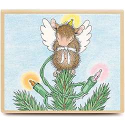 House Mouse Christmas Angel Wood mounted Rubber Stamp  Overstock 
