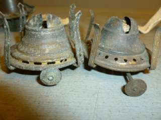 Antique Oil Lamp Burners Brass K.L. CO. E. MILLER CO. QUEEN ANNE 