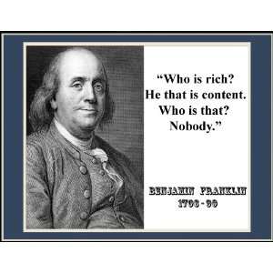  Benjamin Franklin Who Is Rich?who Is That?, Nobody 