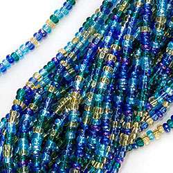 Czech Seed Beads Mix Lot 11/0 Lagoon Blue Aquas  Overstock