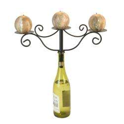 Wrought Iron Wine Bottle 3 candle Chandelier  Overstock