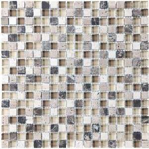 Anatolia Bliss Glass Stone Blend Mosaic 5/8 x 5/8 Cappuccino 35 002