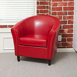 Napoli Red Bonded Leather Club Chair  