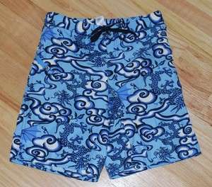 Boys Patagonia Blue Dragon Print Swim Trunks Board Shorts Size XL 14 