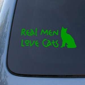 REAL MEN LOVE CATS   Cat Vinyl Car Decal Sticker #1549  Vinyl Color 