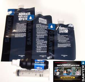 Sawyer Point One Squeeze Water Filter System w/ 3 Pouches SP131  