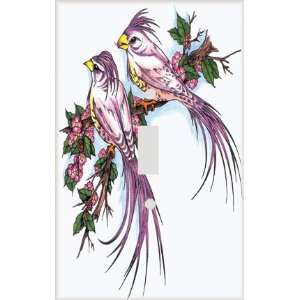 Crested Bird Pair Decorative Switchplate Cover