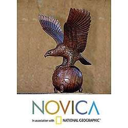 Eagle on the Globe Wood Sculpture (Indonesia)  Overstock