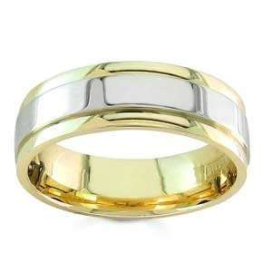  Mens 14k Two Toned Gold Handsome Comfort Fit Wedding Band 