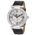 Chopard Womens Imperiale Silver Dial Black Leather Strap Watch 