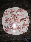 Lovely Andrea by Sadek Toile Bird Square plate in red     NEW