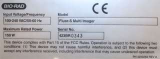 Bio Rad Fluor S MultiImager Multi Image Imaging System  