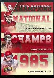   SOONERS JAMELLE HOLIEWAY JACKSON BRIAN BOSWORTH NATIONAL CHAMPIONS