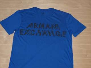 Armani Exchange Font T Shirt Varsity Blue NWT  