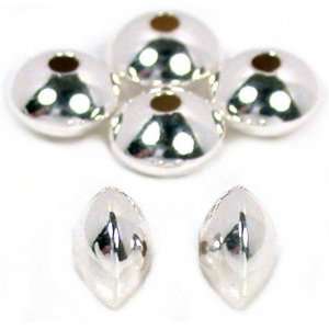  6 Saucer Beads Sterling Silver Beading Stringing Parts 