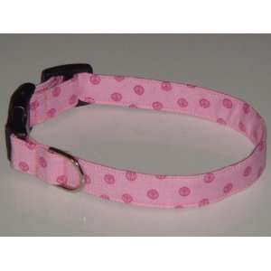    Pink Mini Peace Sign Dog Collar X Small 1/2 Everything Else